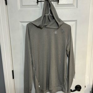 Champion vapor powertrain, lightweight long sleeve running hoodie shirt men’s L
